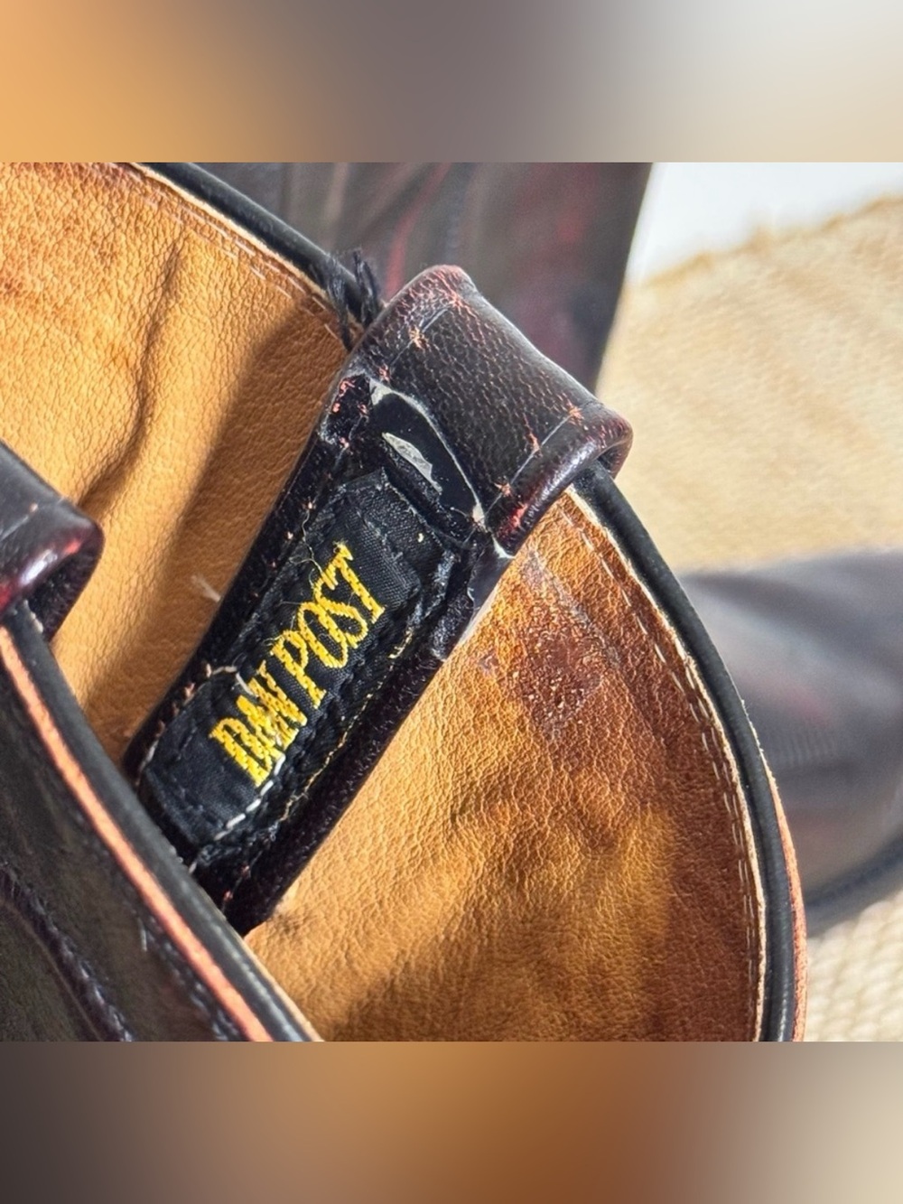 Dan Post Men's Western Cowboy Boots in Oxblood Cherry Black - Picture 7 of 7